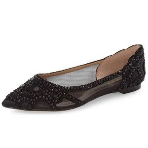 Elegant Pointed Toe Rhinestone Flats Slip On Shoes